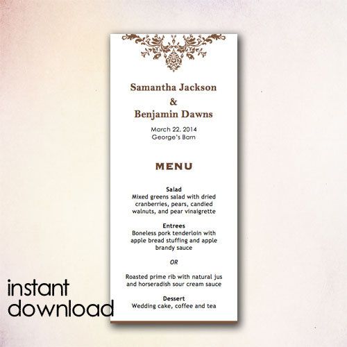 15 best DIY Wedding Menu Templates - Instant Download images on - dinner party menu template 15 best DIY Wedding Menu Templates - Instant Download images on - dinner party menu template