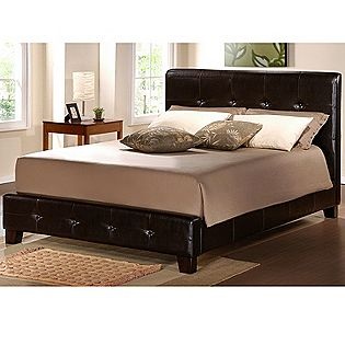 Oxford Creek King Size Bed In Faux Leather Tufted Dark Brown White Frame Upholstered Full Bed In Faux Leather Tufted Dark Brown, Sears King Size Bed