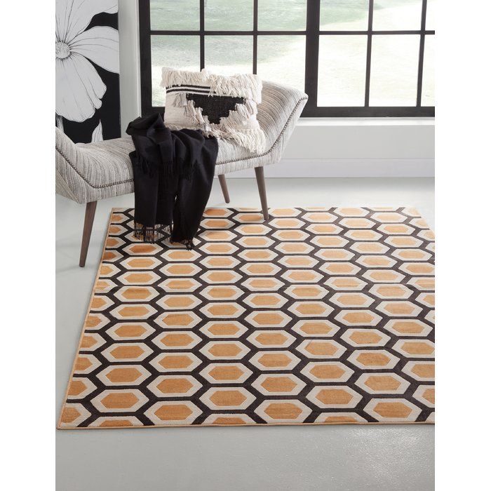 Becker Geometric Tangerine Area Rug Area Rugs Rugs Swedish Furniture