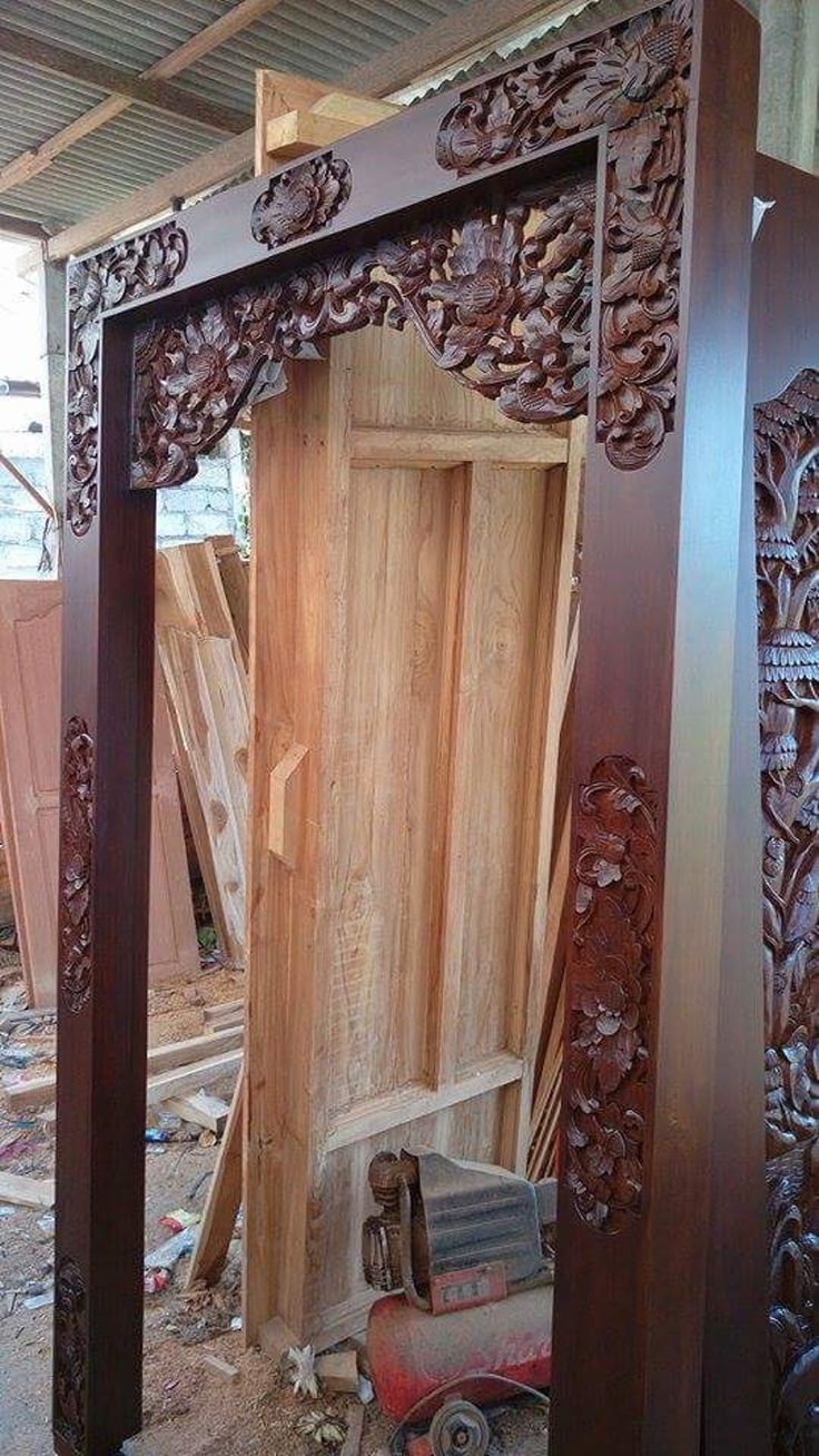 Hand carved door frame from Bali | Carved doors, Door frame, Remodel