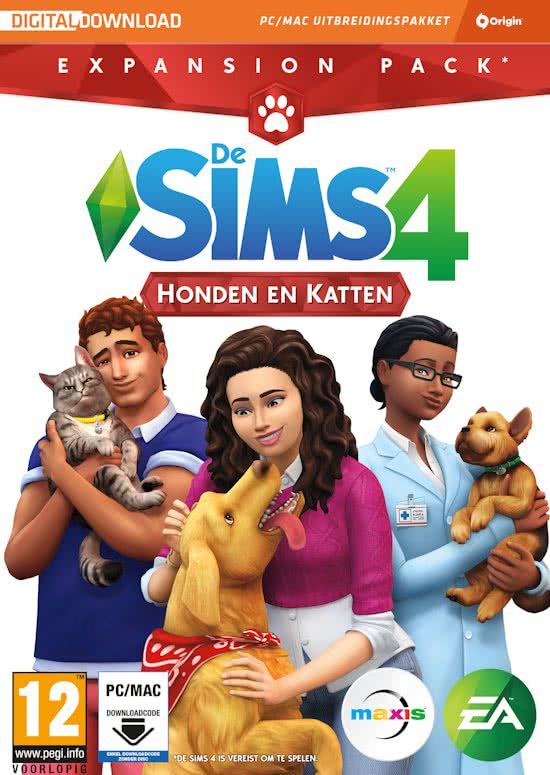 De Sims 4 Honden En Katten Expansion Pack Windows Mac Code In Box Sims Sims 4 Honden
