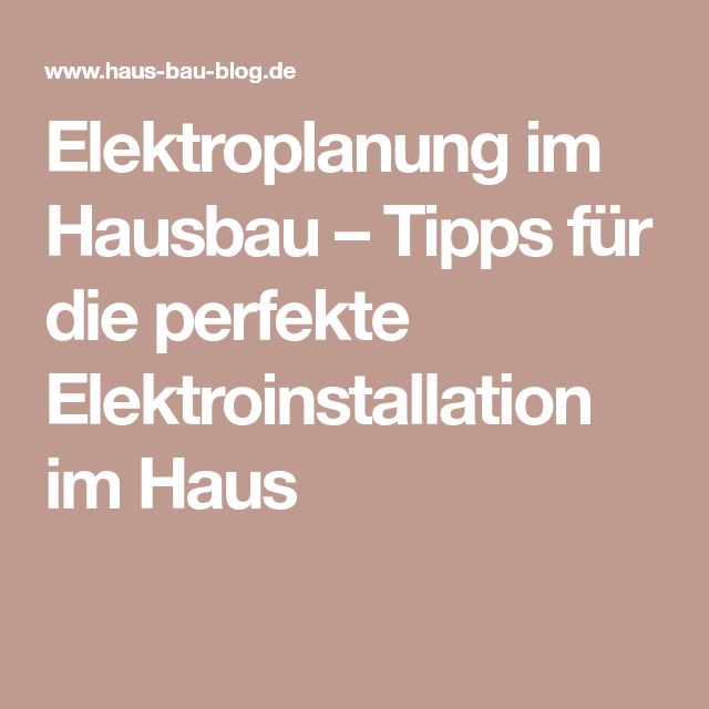 Elektroplanung tipps Elektroplanung tipps