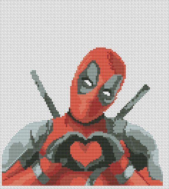 Deadpool puntada cruzada contada Kit-Fantasía-UK-Moderno