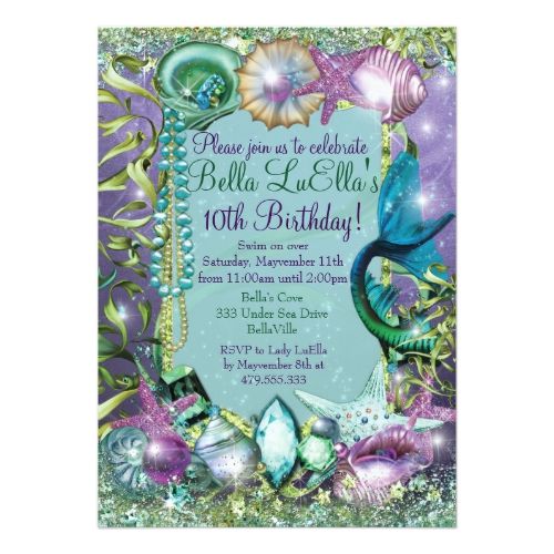 under the sea mermaid party invitations in 2018 mermaid birthday
