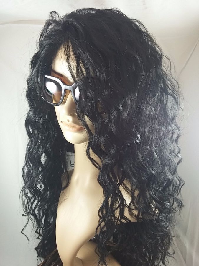 Shaved curly long hair sissy