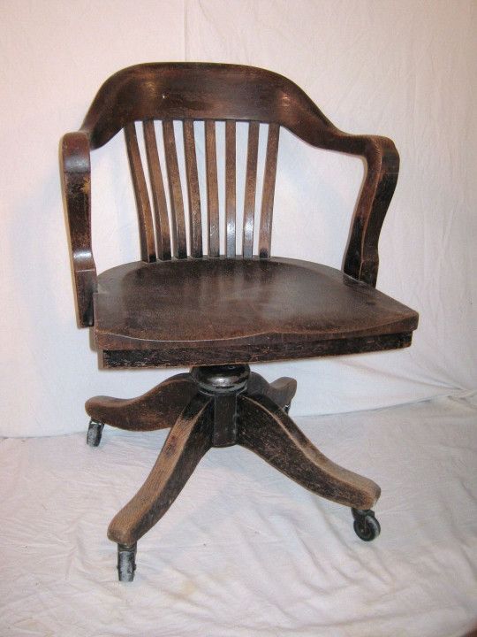 Wooden Bankers Desk Chair Diy Corner Ideas Simple