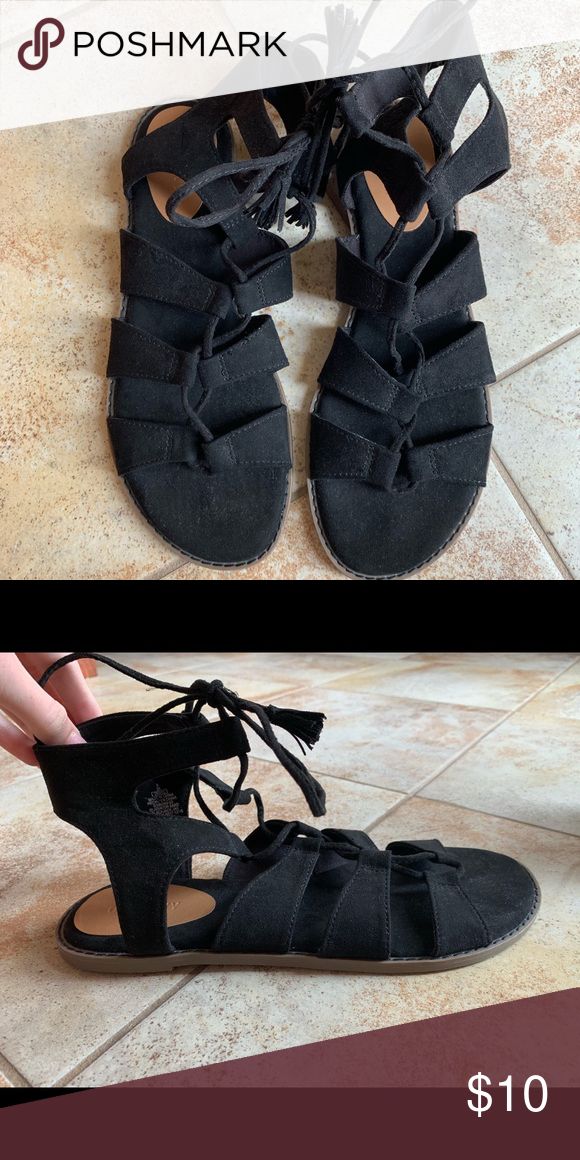 old navy black gladiator sandals