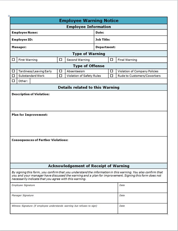 employee warning notice doc