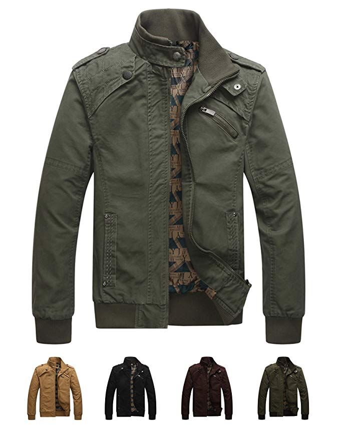 Jackets & Coats WenVen Mens Washed Canvas Work Shirt Jacket Jackets & Coats WenVen Mens Washed Canvas Work Shirt Jacket