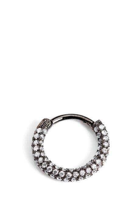 18K White Gold and Black Rhodium Diamond Clicker Earring by Maria Tash Now Avail...