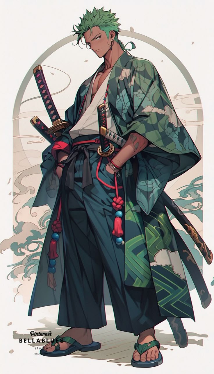 Zoro unyielding spirit and unbreakable will character art anime