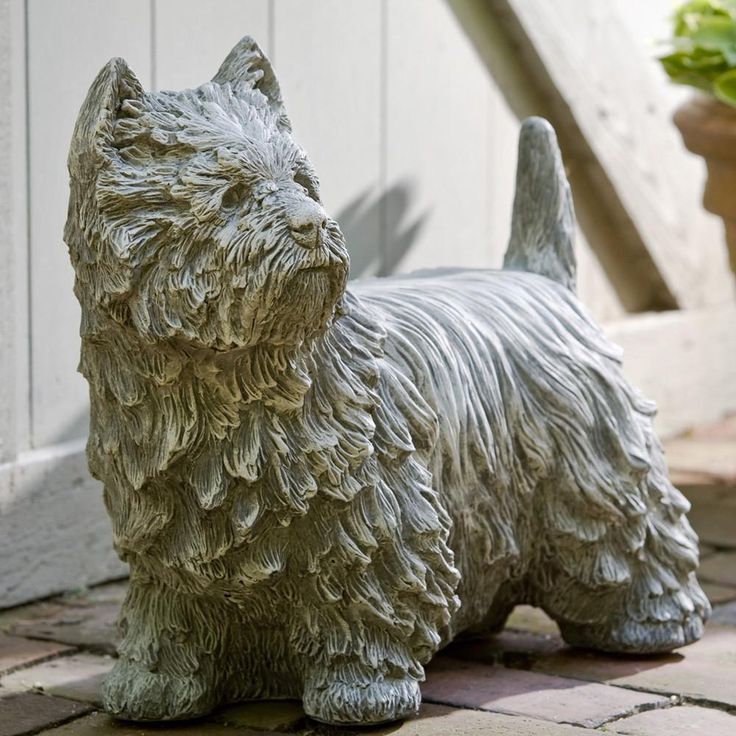 Westie Dog Cast Stone Garden Statue Statues - Westie Garden Statues Westie Dog Cast Stone Garden Statue Statues - Westie Garden Statues