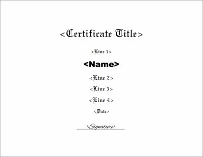 certificate template blank