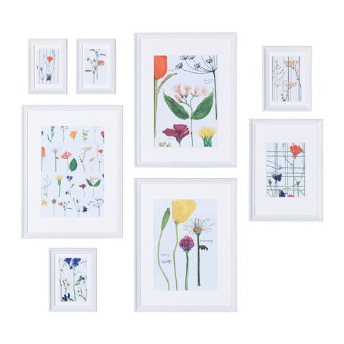 KNOPPÄNG Frame with poster, set of 8 IKEA The included collage template and coordinated motifs make it easy to create your own personal wall collage.