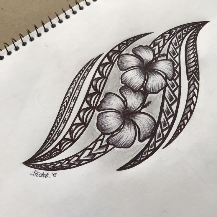 Hawaiian Tribal Flower Drawing Pin de Susan Broad em Lotus tattoo design em 2020