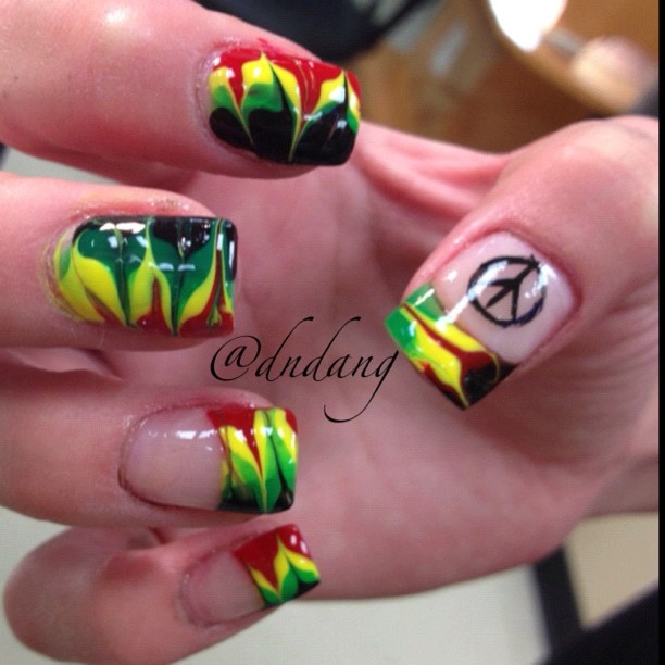 Best 25+ Jamaica Nails Ideas On Pinterest Funky Nail Designs Pretty rasta nails with a peace sign - Best 25+ Jamaica Nails Ideas On Pinterest Funky Nail Designs