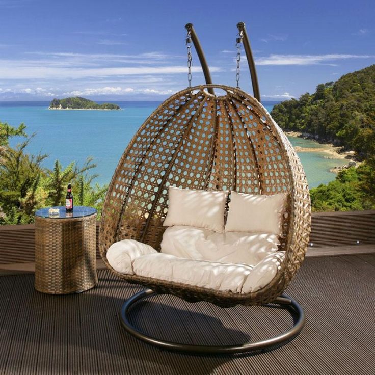 2 seater garden hanging chairsofa brown rattan cream cushionheadrest in garden patio garden patio furniture swing seats - Garden Furniture Swing Seats 2 seater garden hanging chairsofa brown rattan cream cushionheadrest in garden patio garden patio furniture swing seats - Garden Furniture Swing Seats