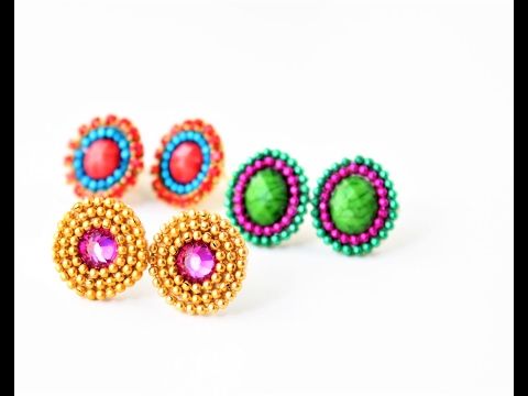 7 Best Silk Thread Jewellery Making Tutorials Images By Sangeetha Earring Studs Making Patches For Silk Thread Earrings Easy Tutorial