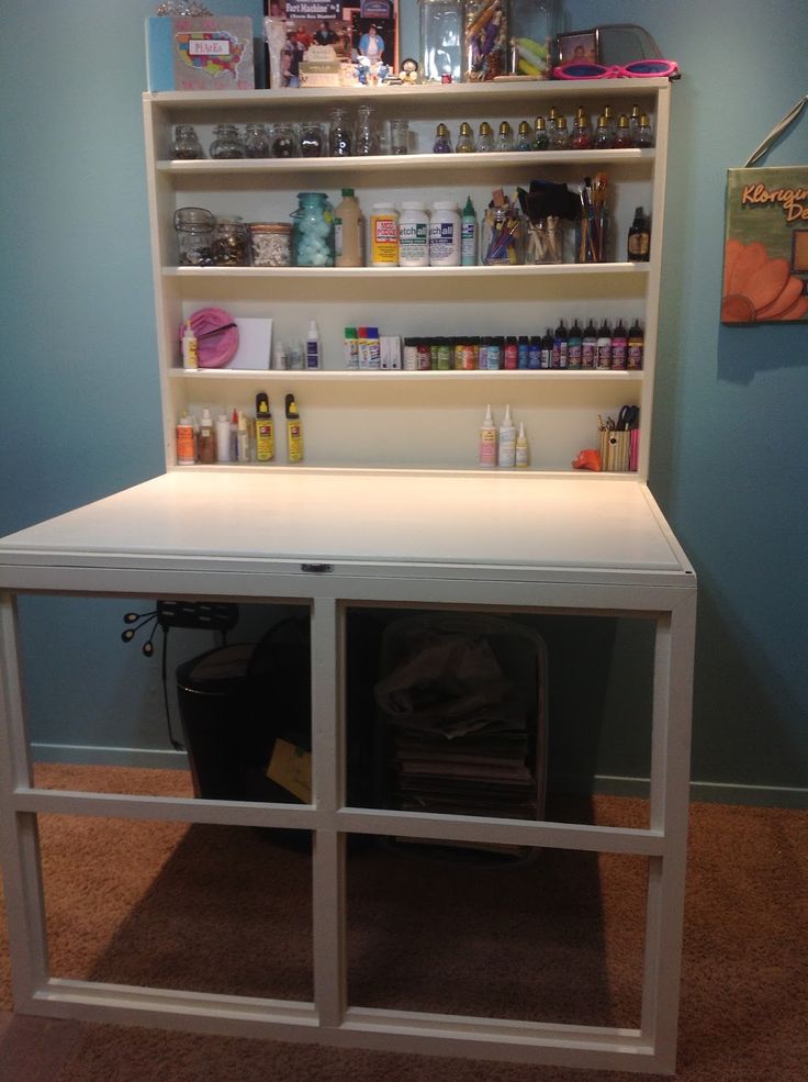 Passion Or Obsession My New Studio Office Craft Room Table Diy Craft Table Diy, Craft Cabinet With Drop Down Table Plans