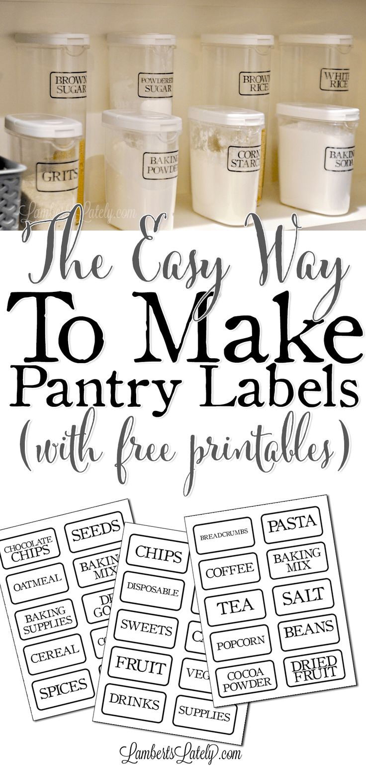 The Easy Way to Make Clear Pantry Labels (with free printables) | Free pantry labels, Pantry ...