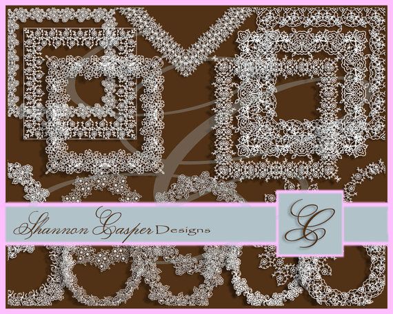 flower lace borders huge bundle clipart lace borders