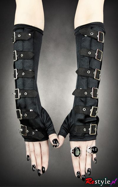 10.30€ / Pair Gothic arm warmers gloves with buckles