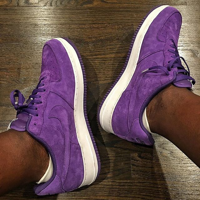 Purple suede nike air force 1 deals