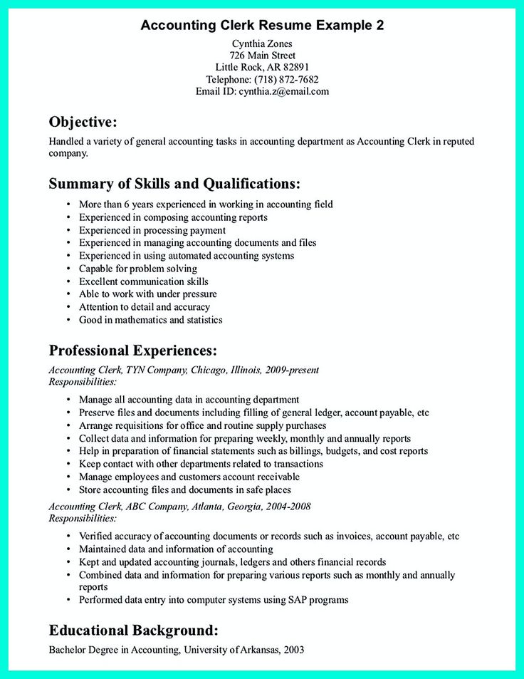 Clerical Resume Sample provides your chronological order