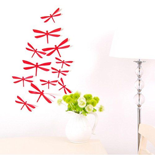 $1.99 - euone 12pcs 3d diy decor dragonfly home party wall stickers
