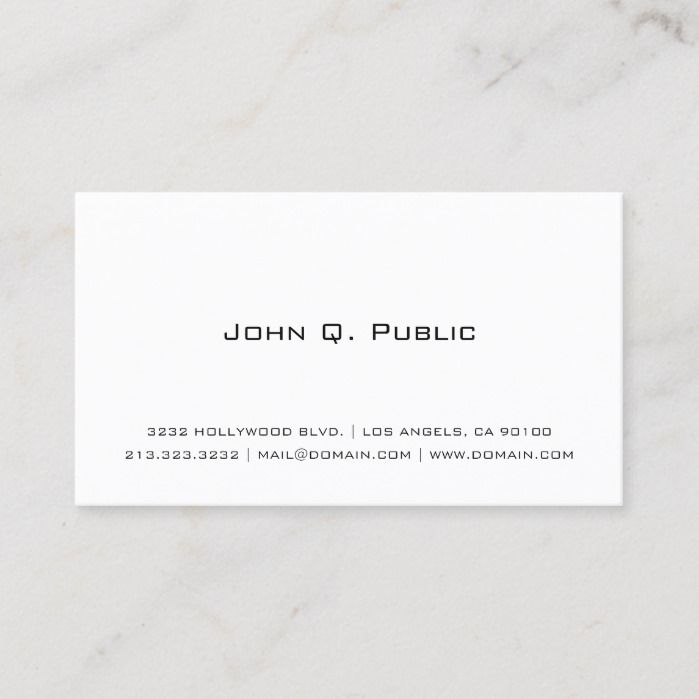 Professional Simple White Business Card Branding Custom Cards Design Professional Simple White Business Card