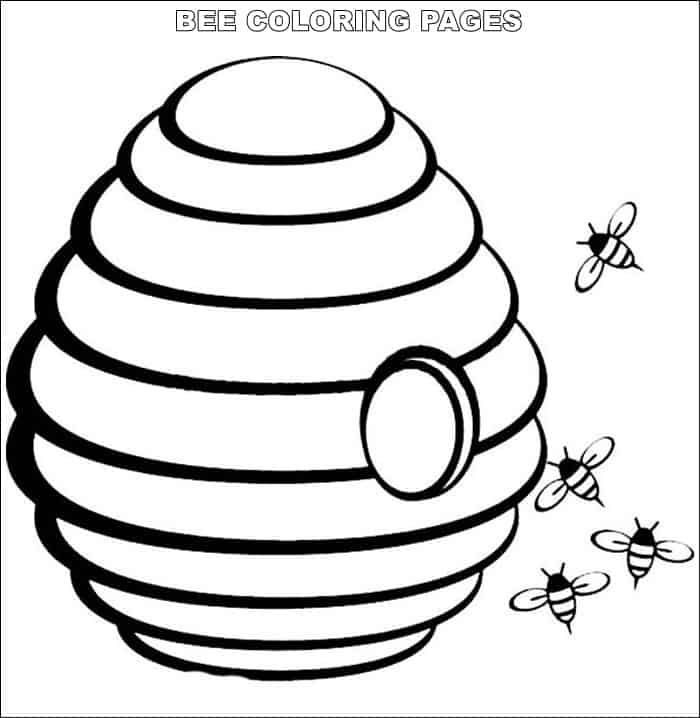 Coloring Pages For Kids Bee Hive | Bee coloring pages, Bee hive