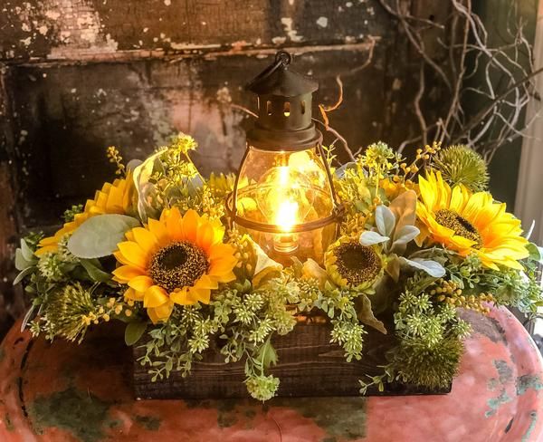 The Marigold Rustic Xl Summer Sunflower Centerpiece Sunflower Centerpieces Rustic Sunflower Centerpieces Sunflower Wedding Centerpieces