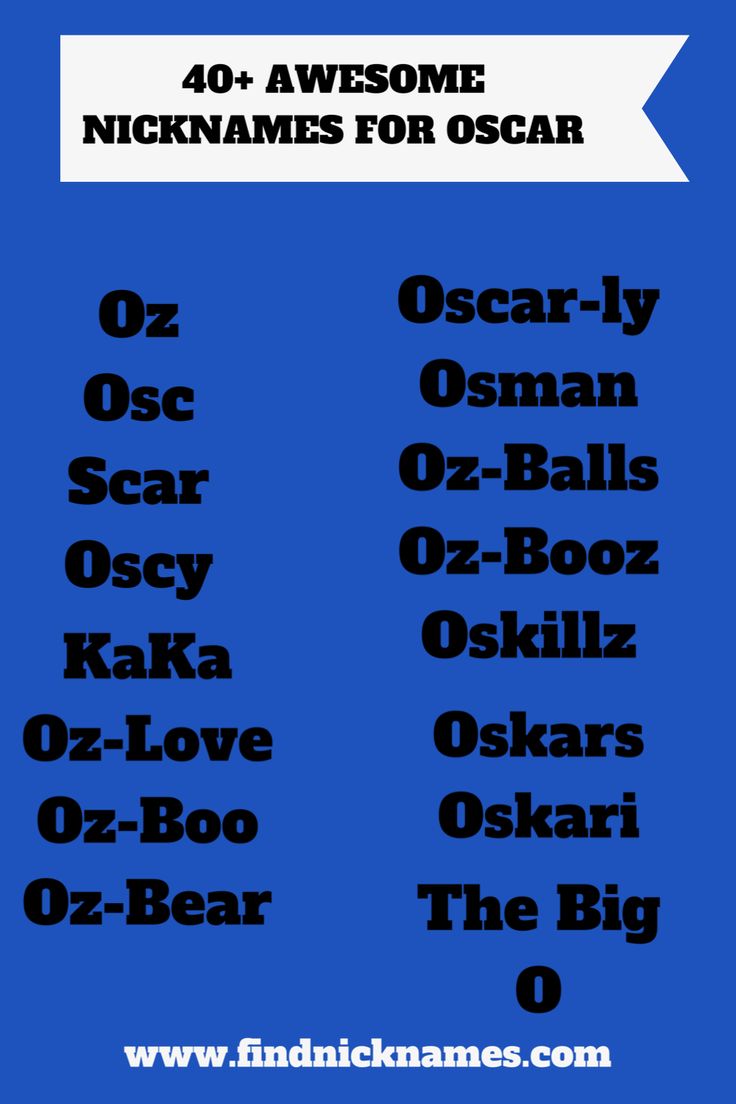 40+ Awesome Nicknames for Oscar — Find Nicknames Nicknames, Good