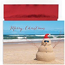 beachy christmas cards warmest wishes beach snowman greetings 18 cardsfoil lined envelopes - Beach Themed Christmas Cards beachy christmas cards warmest wishes beach snowman greetings 18 cardsfoil lined envelopes - Beach Themed Christmas Cards