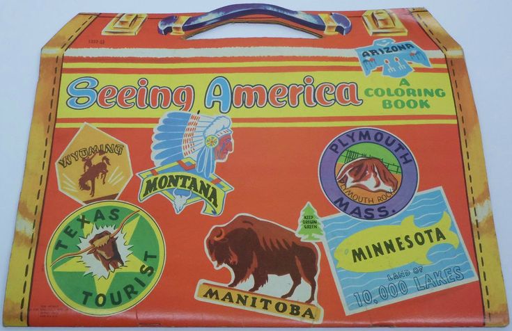 1955 Seeing America Coloring Book Saalfield Publishing