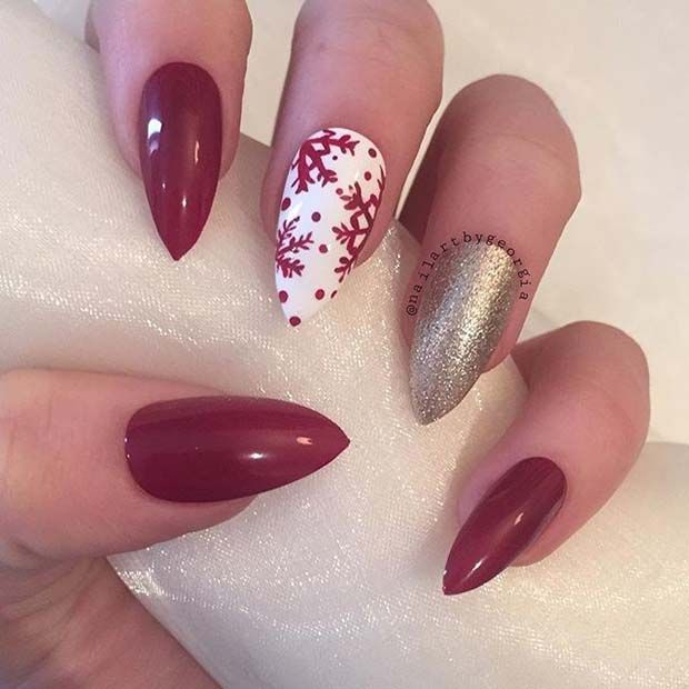 29 Festive Christmas Nail Art Ideas Unghie Natalizie Unghie