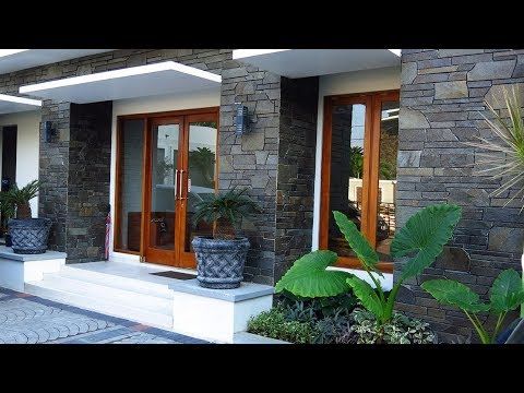 Elegan & Kokoh!! 30 Desain Model Teras Rumah Minimalis Dengan Batu Alam - YouTube | Rumah Batu, Rumah Dari Batu, Rumah Minimalis
