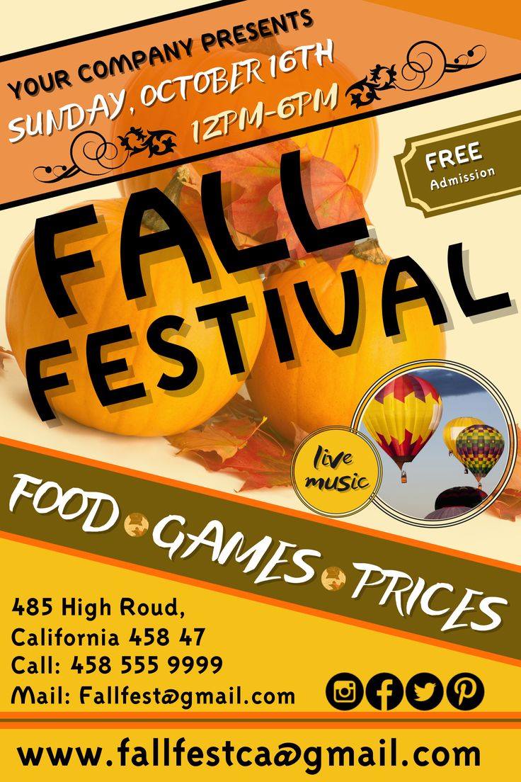 free fall festival flyer template