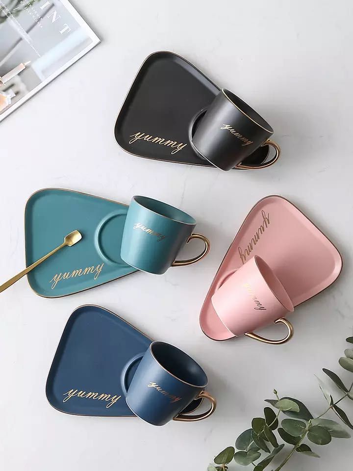 Conjunto de tazas de café de lujo nórdico Conjunto de Conjunto de tazas de café de lujo nórdico Conjunto de