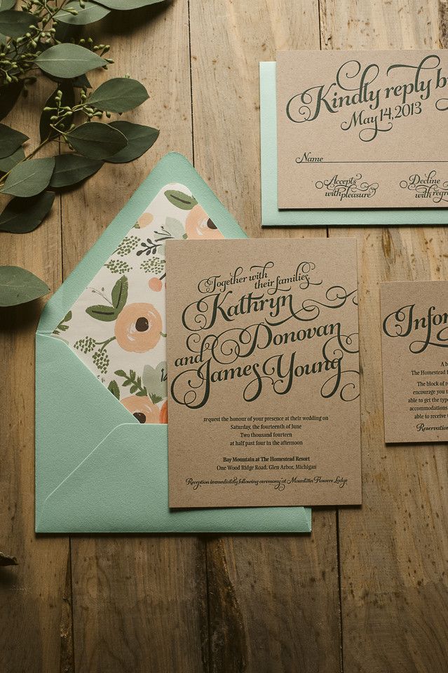 KATHRYN Suite Rustic Package Kraft Wedding InvitationsWedding KATHRYN Suite Rustic Package Kraft Wedding InvitationsWedding