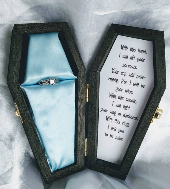 Tim Burton’s Corpse Bride Emily inspired Coffin shaped Engagement Ring Box with Movie Quote / Vows inside – Creative Shits Tim Burton’s Corpse Bride Emily inspired Coffin shaped Engagement Ring Box with Movie Quote / Vows inside – Creative Shits