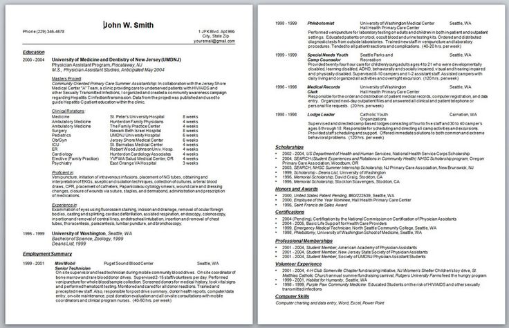 Physician Assistant Resume, Curriculum Vitae and Cover Letter Samples | The Physician Assistant Life