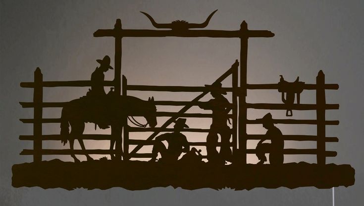 Cowboy Corral Western Backlit Wall Art 42 Inch Rustic Metal Tree - Western Metal Art Wall Hanging Cowboy Corral Western Backlit Wall Art 42 Inch Rustic Metal Tree - Western Metal Art Wall Hanging