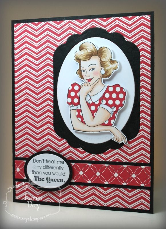 Rubber Stamp Card Making Ideas Part - 29: Art Impressions Rubber Stamps: Vintage Vixens: Queen Set. Handmade Card.