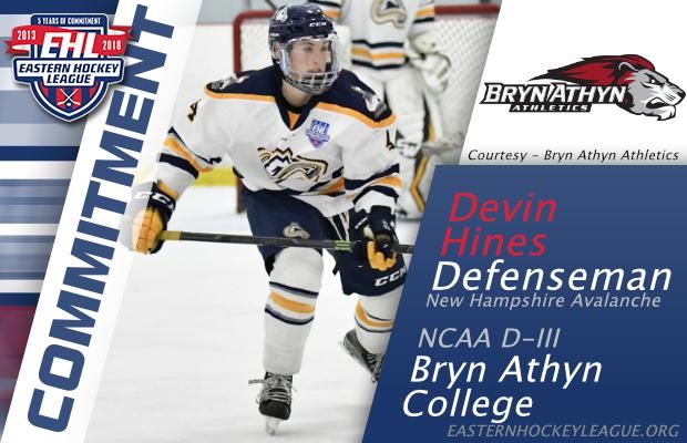 Hines Commits To Bryn Athyn College Hockey Bryn Athyn Commitment