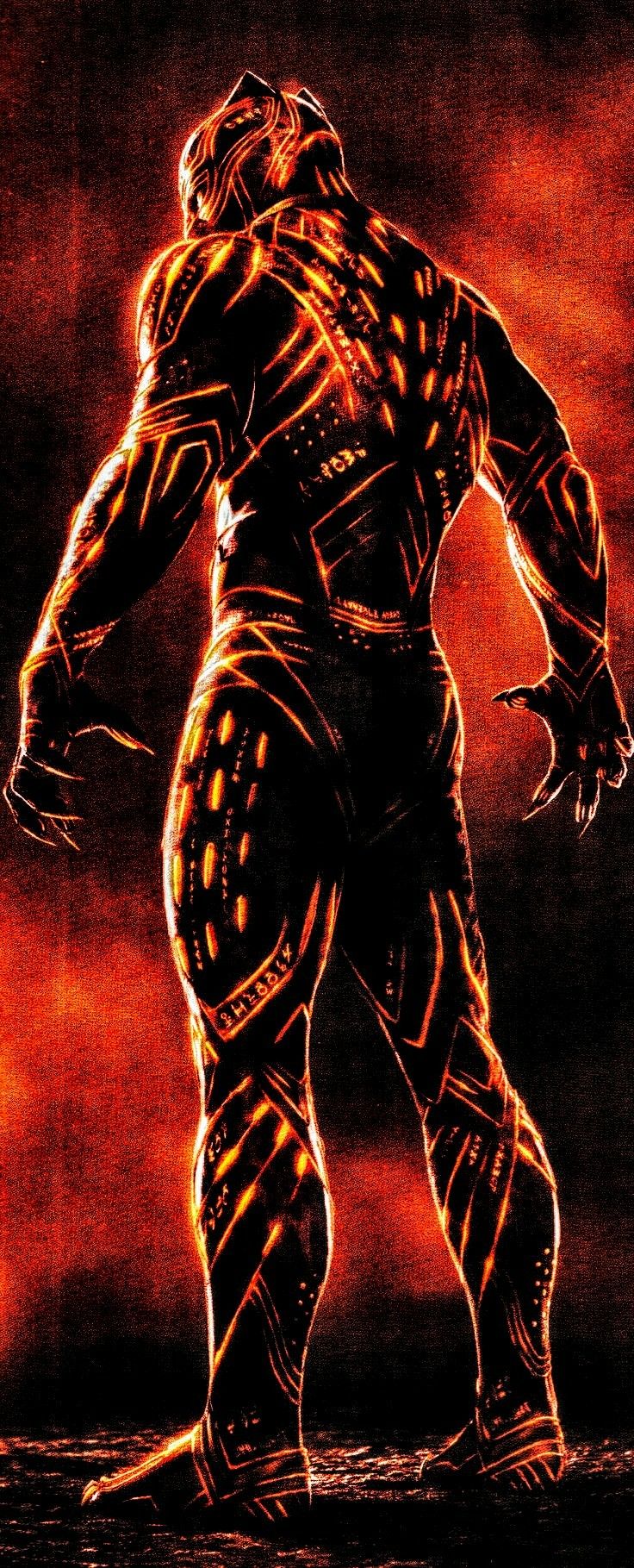 Black Panther In Red Black Panther Red Black Panther Marvel Fotos De Super Herois Wallpaper Super Herois