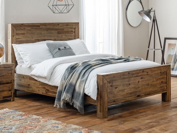 Julian Bowen Hoxton Rustic 4ft6 Wooden Double Bed Frame King Size Julian Bowen Hoxton Rustic 4ft6 Wooden, Wooden Planks For King Size Bed