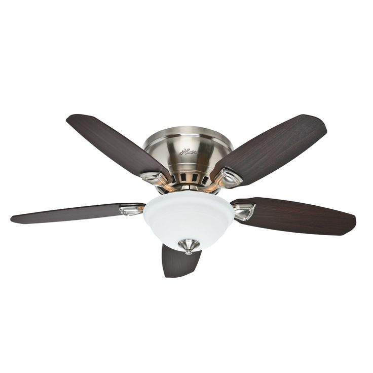 Hunter Louden 46 In Brushed Nickel Flush Mount Indoor Residential Ceiling Fan Standard Included With Light Hunter Louden 46 In Brushed Nickel, Flush Mount Ceiling Fan With Remote Canada