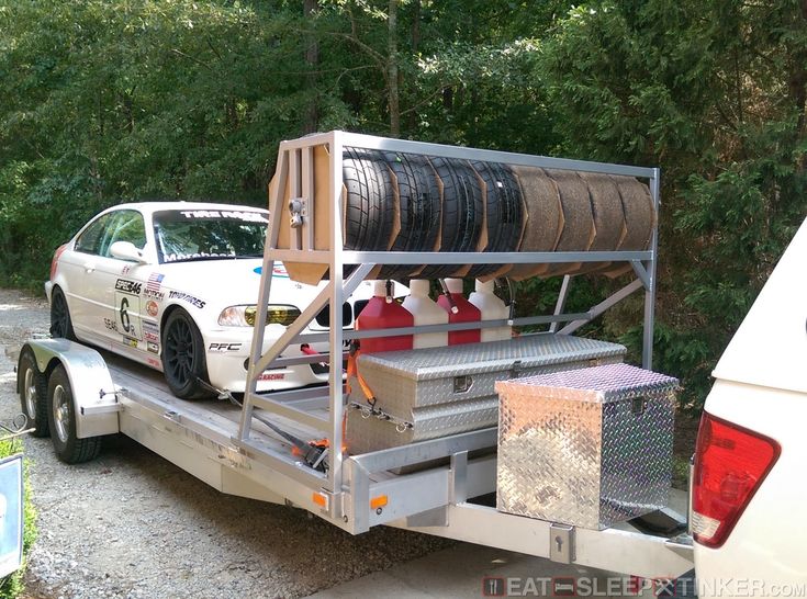 Car trailer tire rack deals