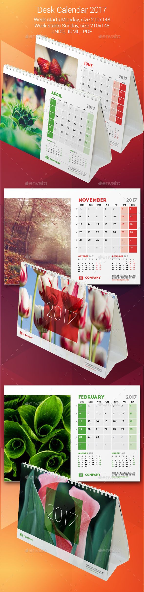 table calendars 2017